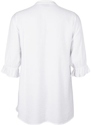 Zizzi Chemise longue en viscose avec détail en dentelle, Bright White, Packshot image number 1