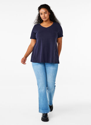 Zizzi Jeans bootcut Ellen à taille haute, Light blue, Model image number 0