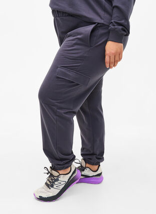 Zizzi Pantalon de survêtement avec poches cargo, Ombre Blue, Model image number 0