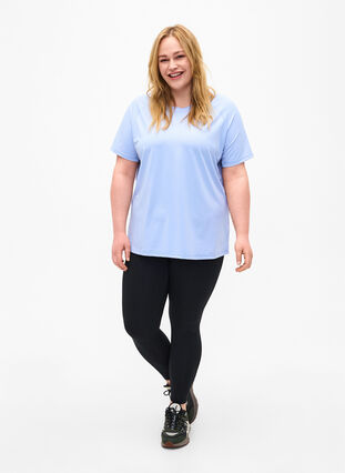 Zizzi T-shirt d'entraînement avec dos en mailles, Zen Blue, Model image number 2