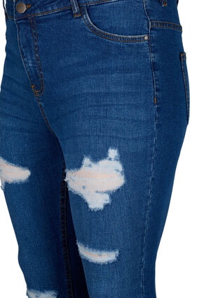 Zizzi Jean slim avec traces d'abrasion, Blue Denim, Packshot image number 2