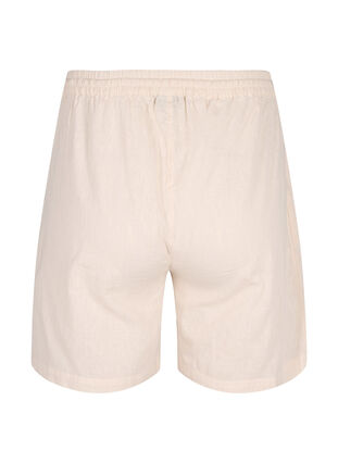 Zizzi Short ample en mélange de coton avec du lin, Sandshell, Packshot image number 1