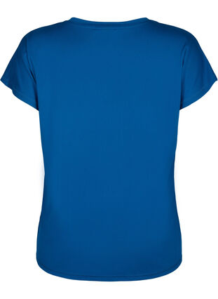 Zizzi T-shirt de sport ample avec col en V, Blue Opal, Packshot image number 1