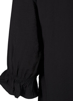 Zizzi Chemise longue en viscose avec détail en dentelle, Black, Packshot image number 3