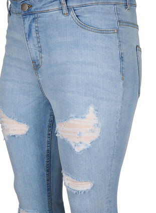 Zizzi Jean slim avec traces d'abrasion, Light Blue, Packshot image number 2