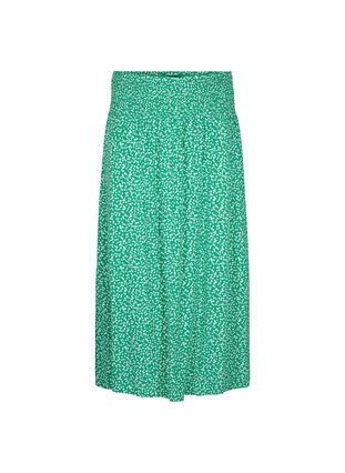 Zizzi FLASH - Jupe longue en viscose avec smocks, Bright Green Wh.AOP, Packshot image number 0