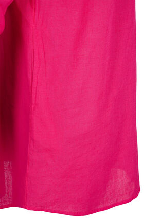 Zizzi Tunique à capuche en coton et lin, Bright Rose, Packshot image number 3