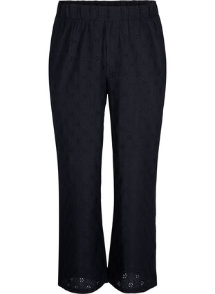 Zizzi Pantalon ample avec motif à trou, Black, Packshot image number 0