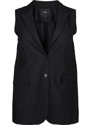 Zizzi Gilet avec col et poches, Black, Packshot image number 0