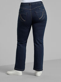 Jean Gemma coupe classique taille haute, Blue denim, Model