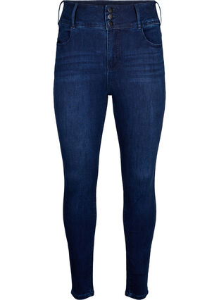 Zizzi Jean Bea super mince avec taille extra haute, Dark Blue, Packshot image number 0