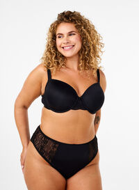 Culotte brésilienne en dentelle microfibre, Black, Model