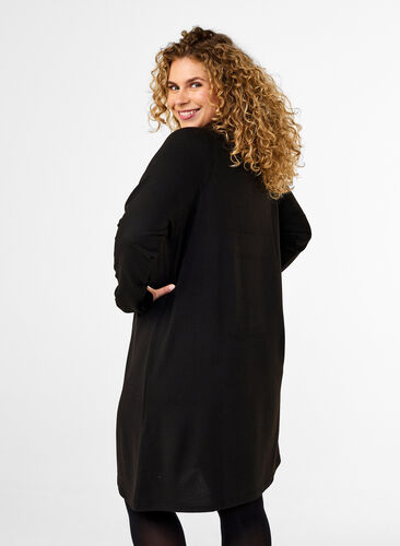 Zizzi Robe en jersey avec boutons, Black, Model image number 1