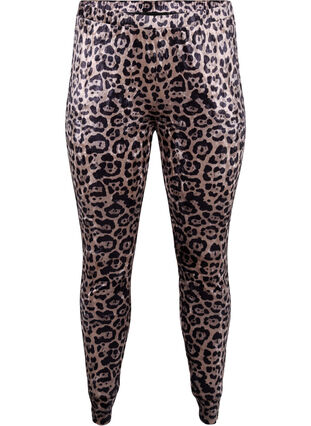 Zizzi Legging en velours avec imprimé léopard, Leopard, Packshot image number 0