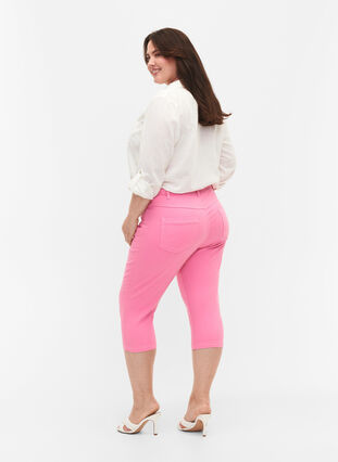 Zizzi Pantalon capri Emily ajusté, Rosebloom, Model image number 1