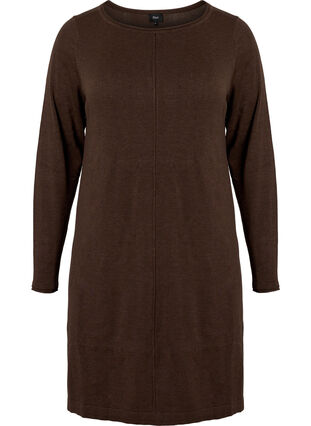 Zizzi Robes tricotées en mélange coton-viscose, Demitasse Mel., Packshot image number 0