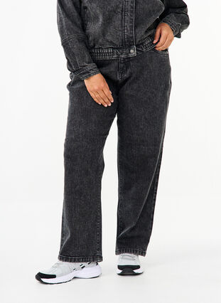 Zizzi Jean ample avec longueur raccourcie, Dark Grey Denim, Model image number 2