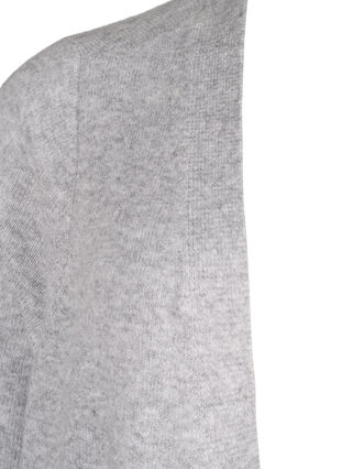 Zizzi Long cardigan tricoté avec poches, Light Grey Melange, Packshot image number 2