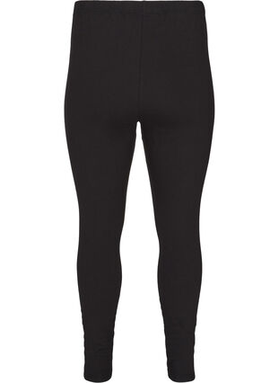 Zizzi Leggings en coton avec doublure, Black, Packshot image number 1