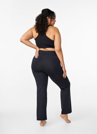 Zizzi Pantalon de sport évasé, Black, Model image number 1