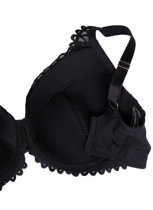 Zizzi Soutien-gorge rembourré avec armature et détails en dentelle, Black, Packshot image number 3