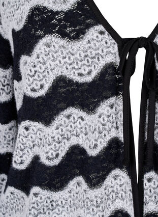 Zizzi Cardigan tricoté avec motif de vagues, Black Stripe, Packshot image number 2