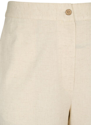 Zizzi Pantalon taille haute en coton et en lin, Whitecap Gray, Packshot image number 2