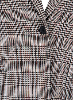 Zizzi Blazer à carreaux avec fermeture à boutons, Beige Brown Check, Packshot image number 2