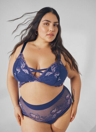 Zizzi Culotte hipster avec dentelle et taille régulière, Medieval Blue, Image image number 0