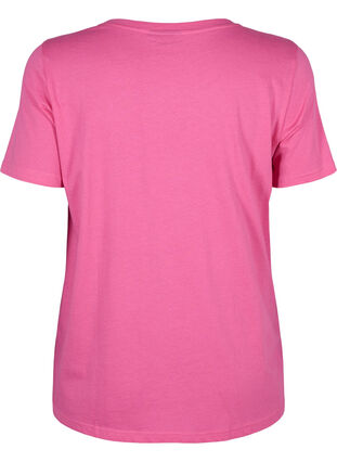 Zizzi T-shirt avec motif de texte, Shocking Pink W.Pink, Packshot image number 1