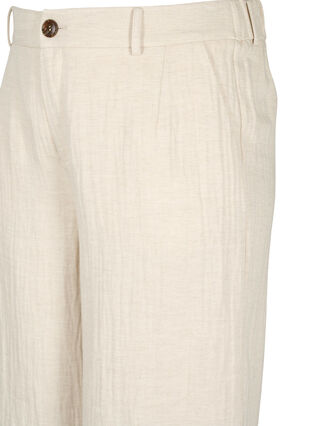 Zizzi Pantalon de costume conçu dans un mélange de matériaux contenant du lin, Rainy Day, Packshot image number 2
