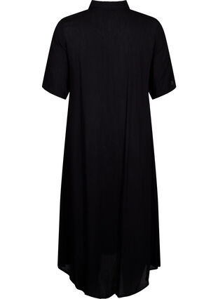 Zizzi Robe chemise à manches courtes en viscose, Black, Packshot image number 1