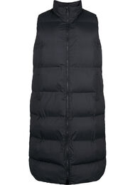 Gilet long avec poches et fermeture éclair à double sens, Black, Packshot