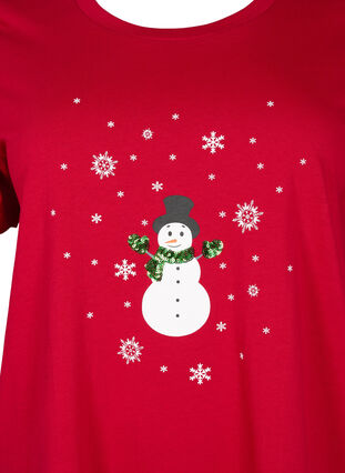 Zizzi T-shirt de Noël à paillettes, Tango R. W. Snowman, Packshot image number 2