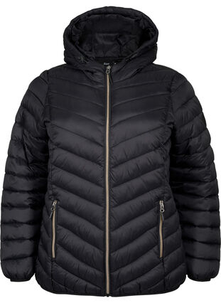 Zizzi Veste légère à capuche, Black, Packshot image number 0