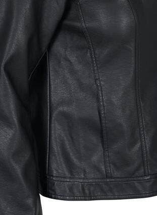 Zizzi Veste en simili-cuir avec poches, Black, Packshot image number 3