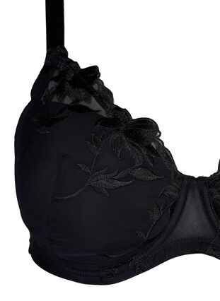 Zizzi Soutien-gorge rembourré à armatures avec broderie, Black, Packshot image number 2