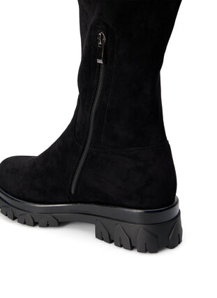 Zizzi Large – Bottes en faux daim, Black, Packshot image number 4