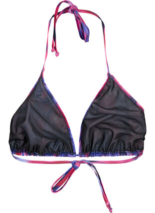 Zizzi Soutien-gorge de bikini triangle avec imprimé, Pink Flower AOP, Packshot image number 1