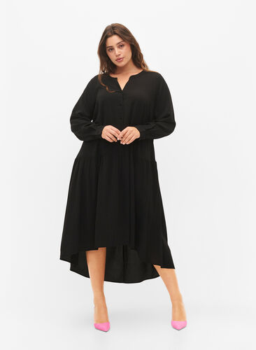 Zizzi Robes midi à manches longues, Black, Model image number 0