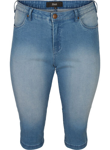 Zizzi Jean coupe slim Emily capri, Light blue denim, Packshot image number 0