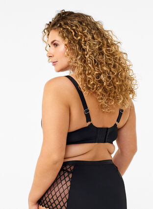 Zizzi Soutien-gorge rembourré avec armature et détails en dentelle, Black, Model image number 1