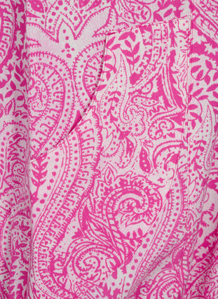 Zizzi Robe en coton à manches courtes avec motifs cachemire imprimés, Shocking P. Paisley , Packshot image number 3