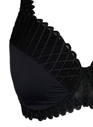 Zizzi Soutien-gorge rembourré avec armature et détails en dentelle, Black, Packshot image number 2