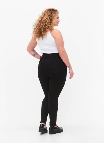 Zizzi Jean Bea super mince avec taille extra haute, Black, Model image number 1