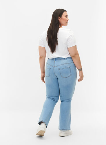 Zizzi Jeans bootcut Ellen à taille haute, Ex Lgt Blue, Model image number 1