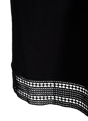 Zizzi Robe en coton avec détails en crochet, Black, Packshot image number 3