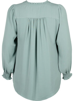 Zizzi Blouse avec smocks et décolleté en V, Chinois Green, Packshot image number 1