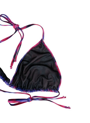 Zizzi Soutien-gorge de bikini triangle avec imprimé, Pink Flower AOP, Packshot image number 3