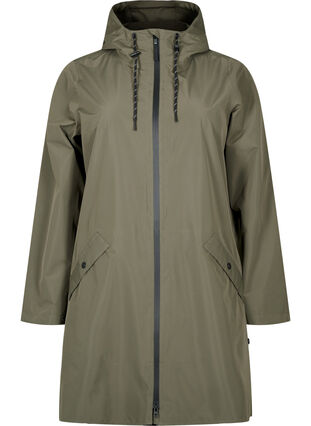 Zizzi Veste de pluie avec poches et capuche, Grape Leaf, Packshot image number 0